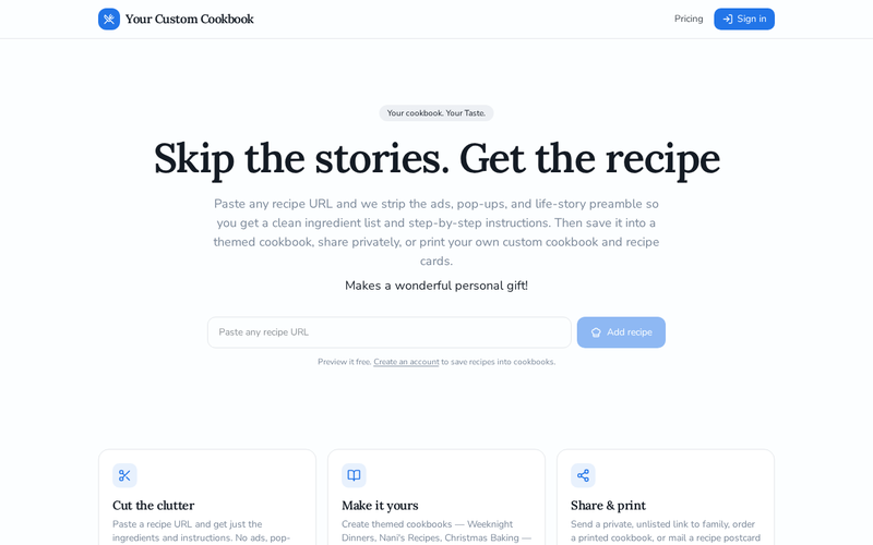 Custom Cookbook